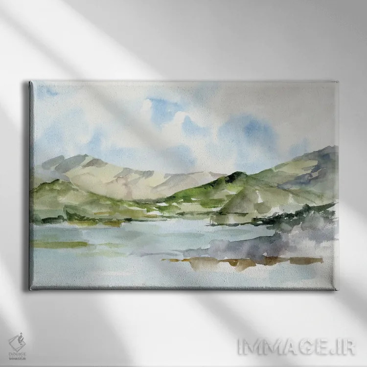 تابلو کوهستان آرام (قسمت اول) اثر اتان هارپر - نمای روبهرو روی دیوار