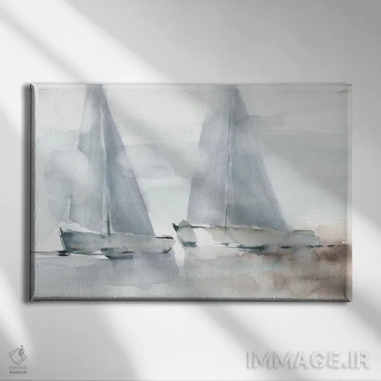 تابلو بادبانهای مهآلود (قسمت اول) اثر اتان هارپر - نمای روبهرو روی دیوار