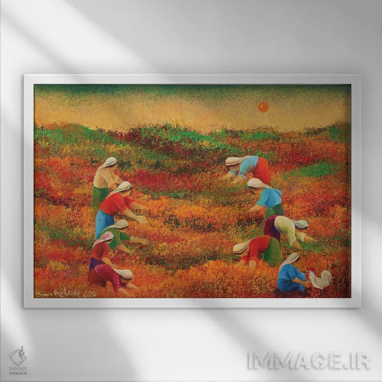 تابلو روبرو اثر امین گولر - نمای قابدار سفید