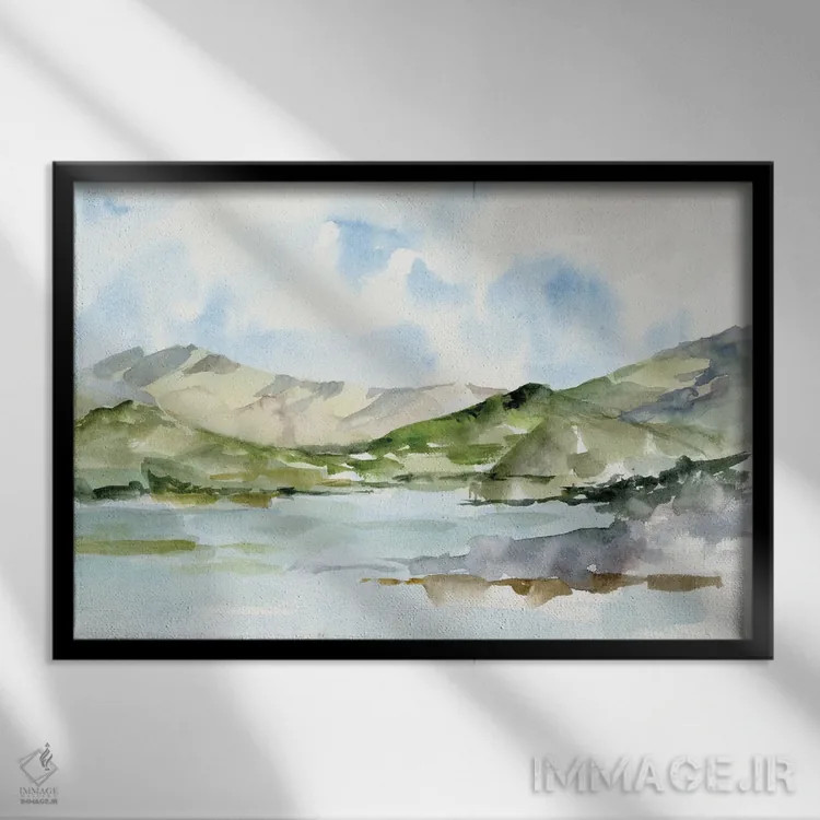 تابلو کوهستان آرام (قسمت اول) اثر اتان هارپر - نمای قابدار مشکی