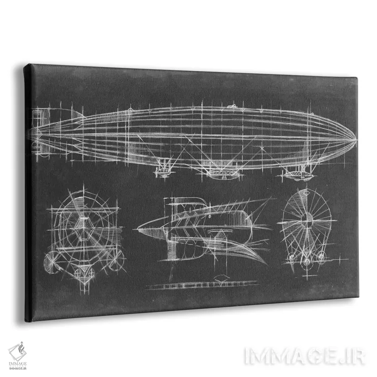 تابلو نقشه فنی کشتی هوایی اثر اتان هارپر - نمای پرسپکتیو محصول