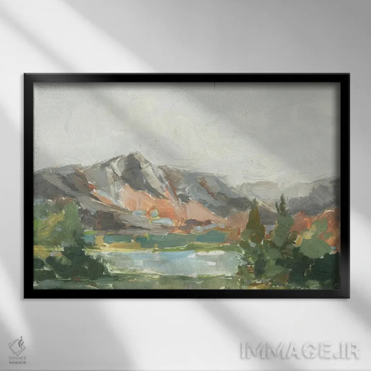 تابلو کوههای زنگزده (قسمت اول) اثر اتان هارپر - نمای قابدار مشکی