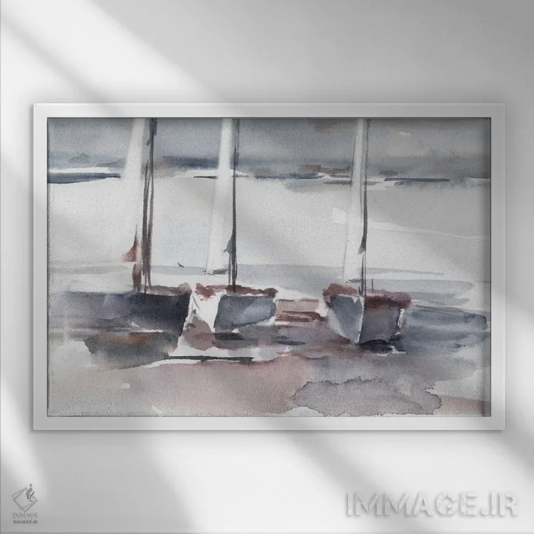 تابلو بادبانهای کارائیب (قسمت دوم) اثر اتان هارپر - نمای قابدار سفید