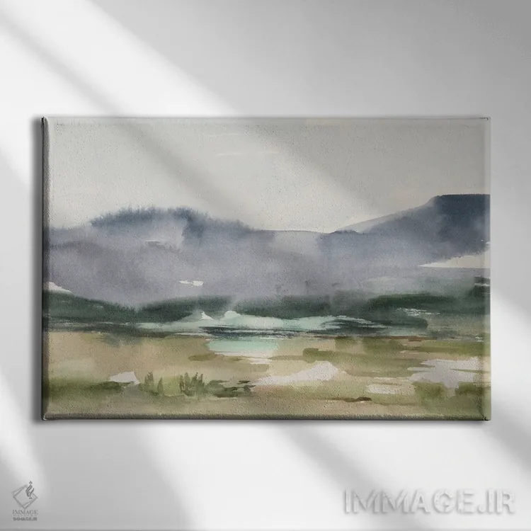 تابلو منظره دره با آبرنگ (قسمت اول) اثر اتان هارپر - نمای روبهرو روی دیوار