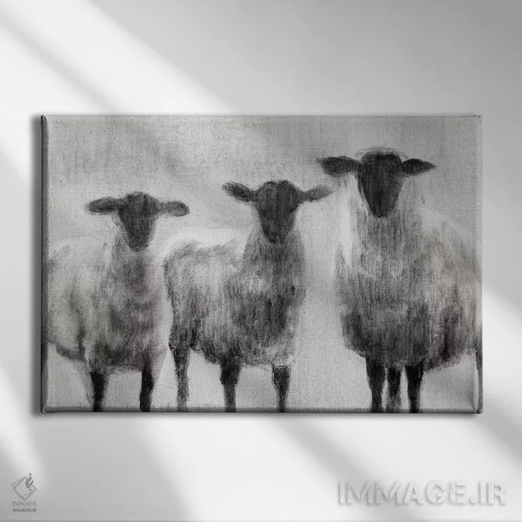 تابلو گوسفند روستایی (قسمت اول) اثر اتان هارپر - نمای روبهرو روی دیوار