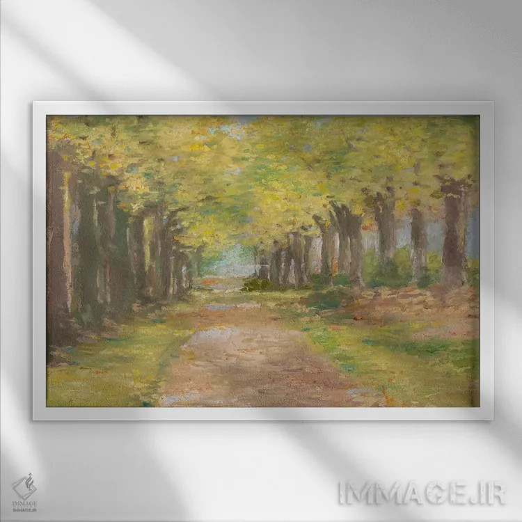 تابلو مسیر پاییزی (قسمت سوم) اثر اتان هارپر - نمای قابدار سفید