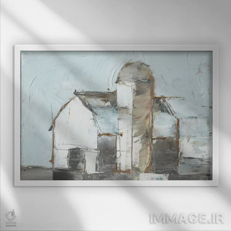 تابلو انبار و سیلو (قسمت اول) اثر اتان هارپر - نمای قابدار سفید