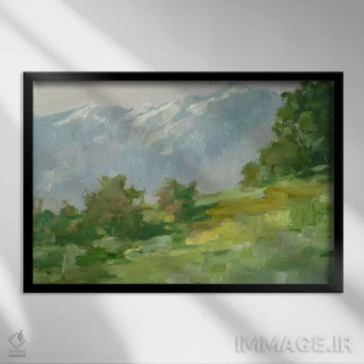 تابلو پسزمینه کوه (قسمت اول) اثر اتان هارپر - نمای قابدار مشکی