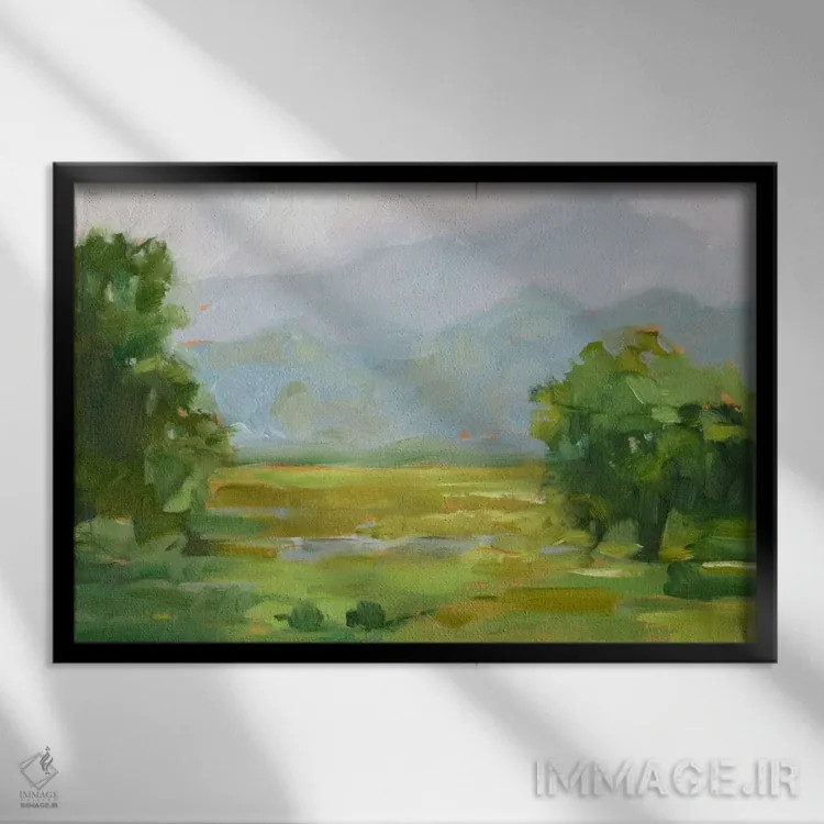تابلو پسزمینه کوه (قسمت سوم) اثر اتان هارپر - نمای قابدار مشکی