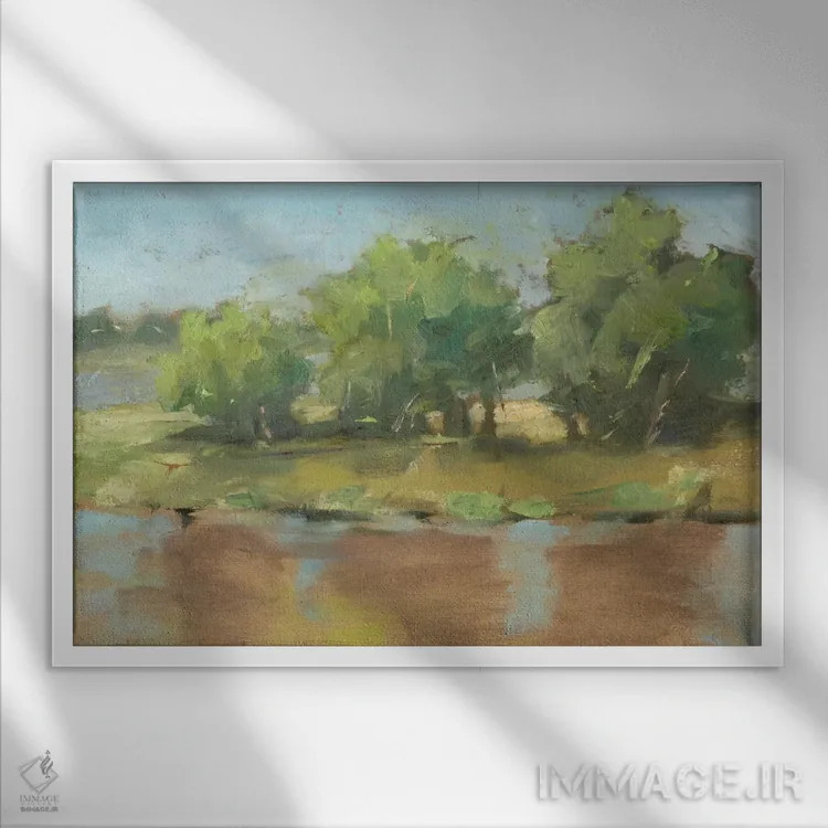تابلو رودخانه گلآلود (قسمت دوم) اثر اتان هارپر - نمای قابدار سفید
