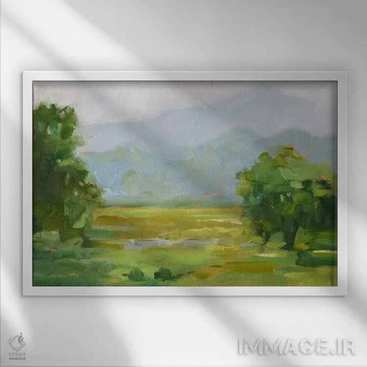 تابلو پسزمینه کوه (قسمت سوم) اثر اتان هارپر - نمای قابدار سفید