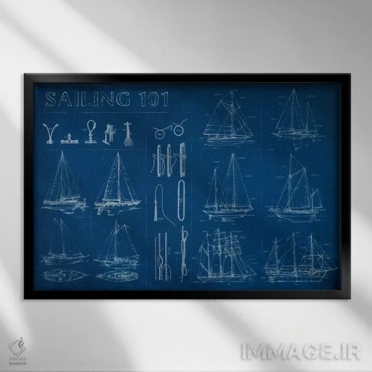 تابلو اینفوگرافیک دریانوردی اثر اتان هارپر - نمای قابدار مشکی