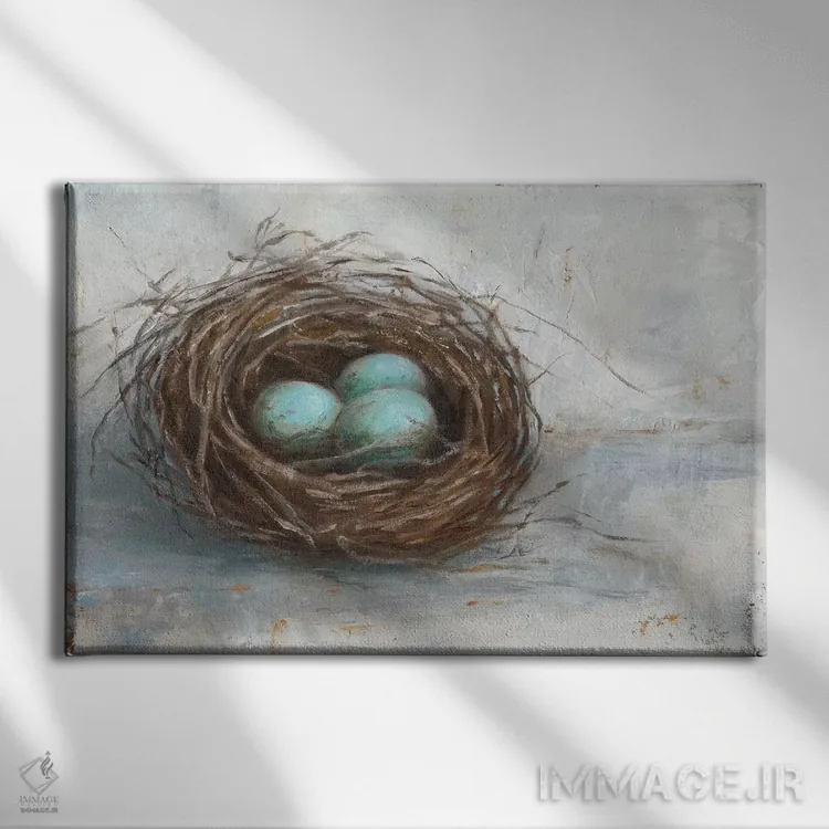 تابلو لانه پرنده روستایی (قسمت اول) اثر اتان هارپر - نمای روبهرو روی دیوار