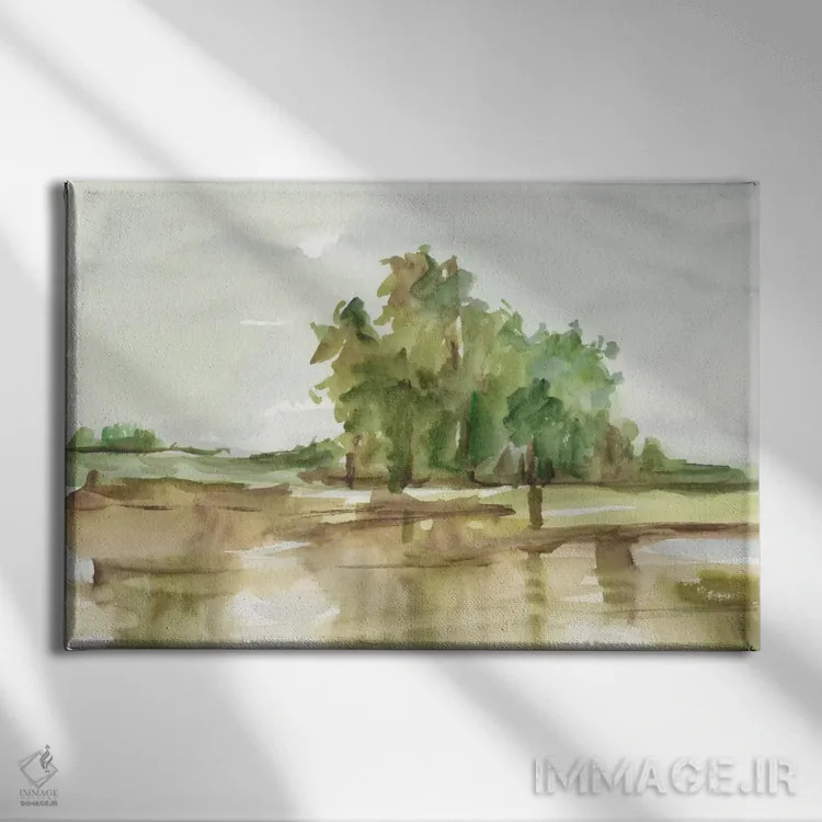 تابلو آبرنگ ملایم (قسمت دوم) اثر اتان هارپر - نمای روبهرو روی دیوار