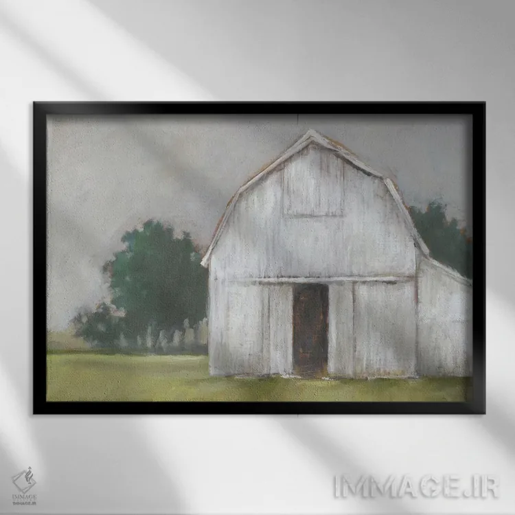 تابلو حیاط روستایی (قسمت دوم) اثر اتان هارپر - نمای قابدار مشکی
