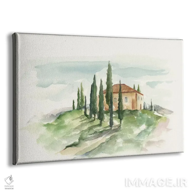 تابلو ویلا توسکانی آبرنگی II اثر اتان هارپر - نمای پرسپکتیو محصول