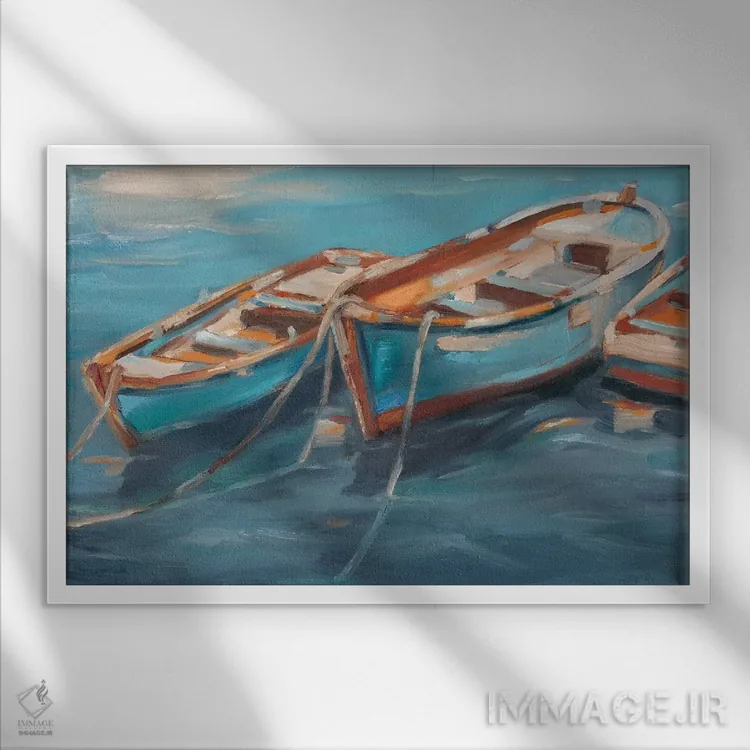 تابلو قایقهای پارویی بستهشده I اثر اتان هارپر - نمای قابدار سفید