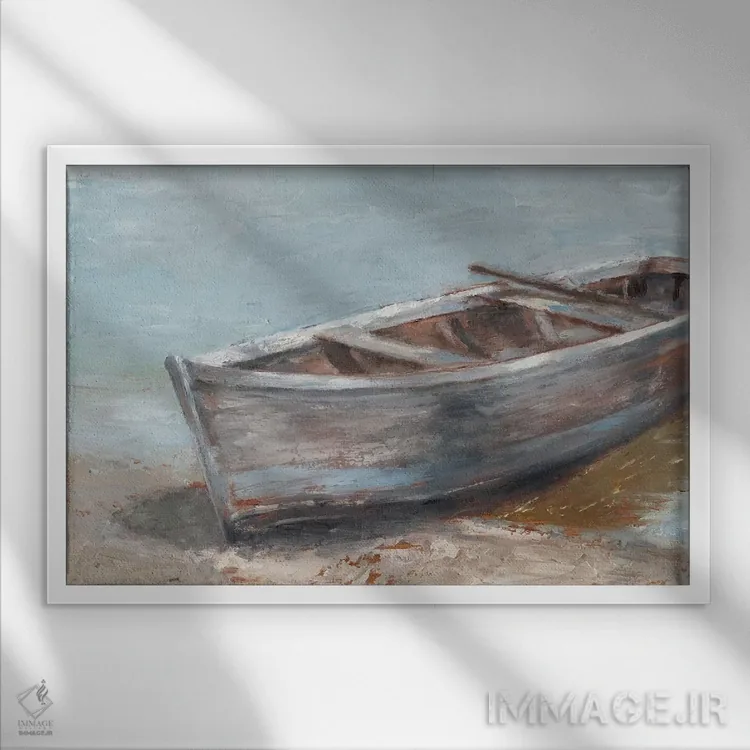 تابلو قایق سفیدشده II اثر اتان هارپر - نمای قابدار سفید