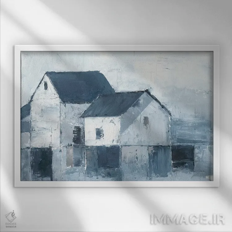 تابلو آغلهای نیلی I اثر اتان هارپر - نمای قابدار سفید