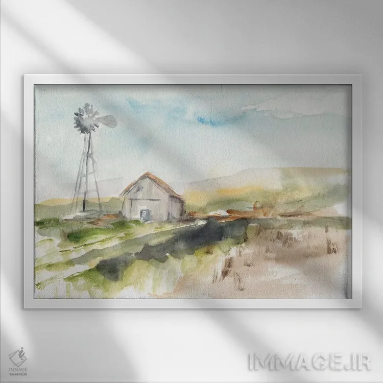 تابلو روستای فضای باز II اثر اتان هارپر - نمای قابدار سفید