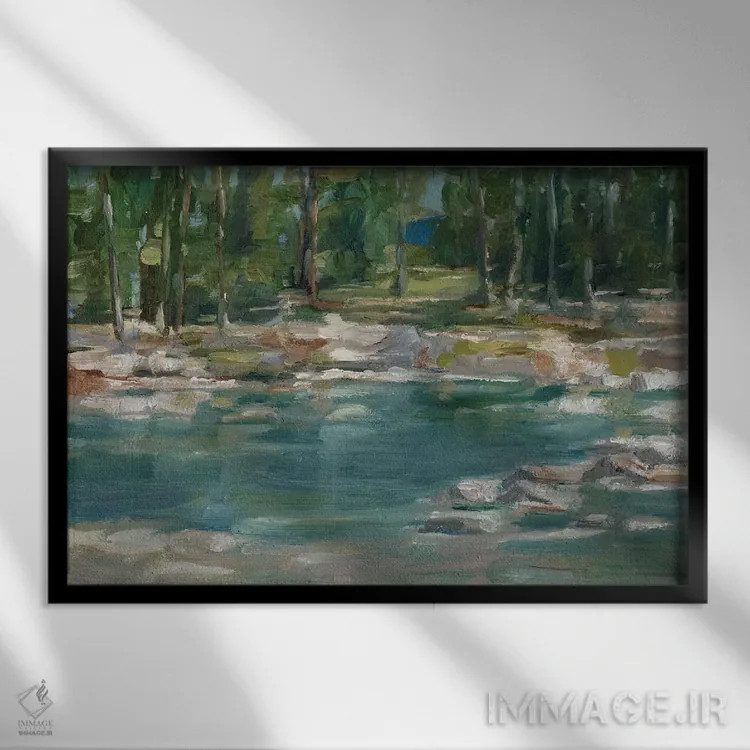 تابلو دریاچه شمال غربی I اثر اتان هارپر - نمای قابدار مشکی