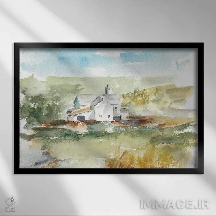 تابلو روستای فضای باز IV اثر اتان هارپر - نمای قابدار مشکی
