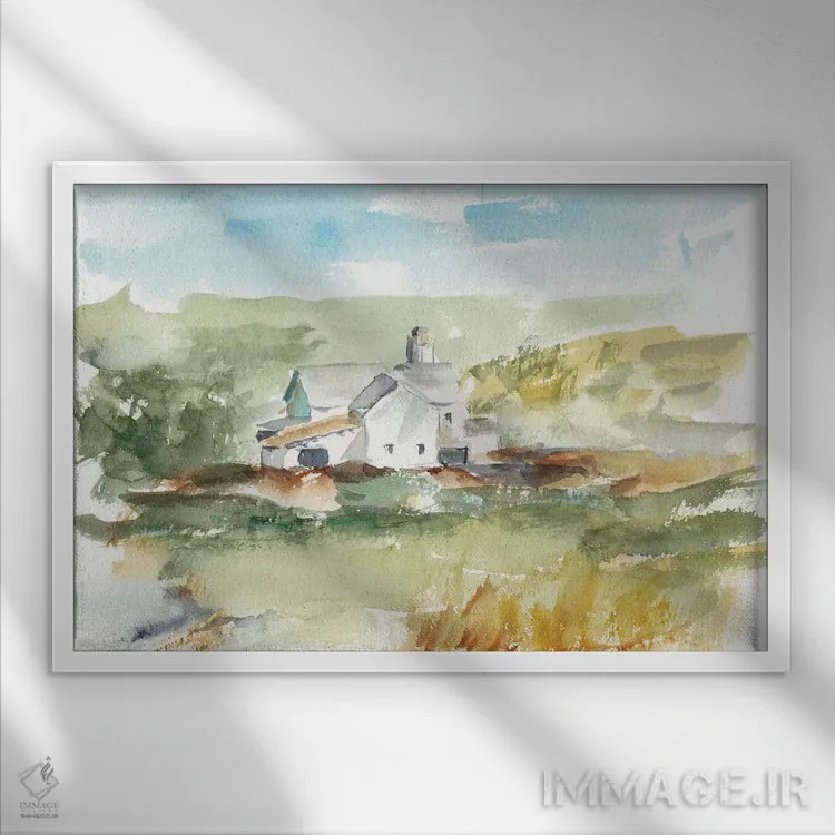 تابلو روستای فضای باز IV اثر اتان هارپر - نمای قابدار سفید