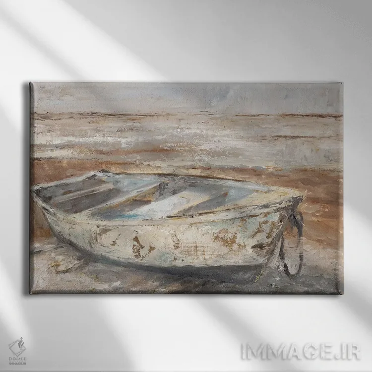 تابلو قایق پارویی فرسوده I اثر اتان هارپر - نمای روبهرو روی دیوار