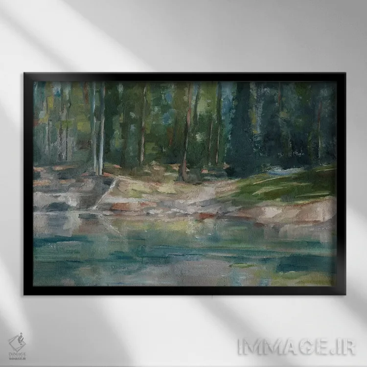 تابلو دریاچه شمال غربی II اثر اتان هارپر - نمای قابدار مشکی