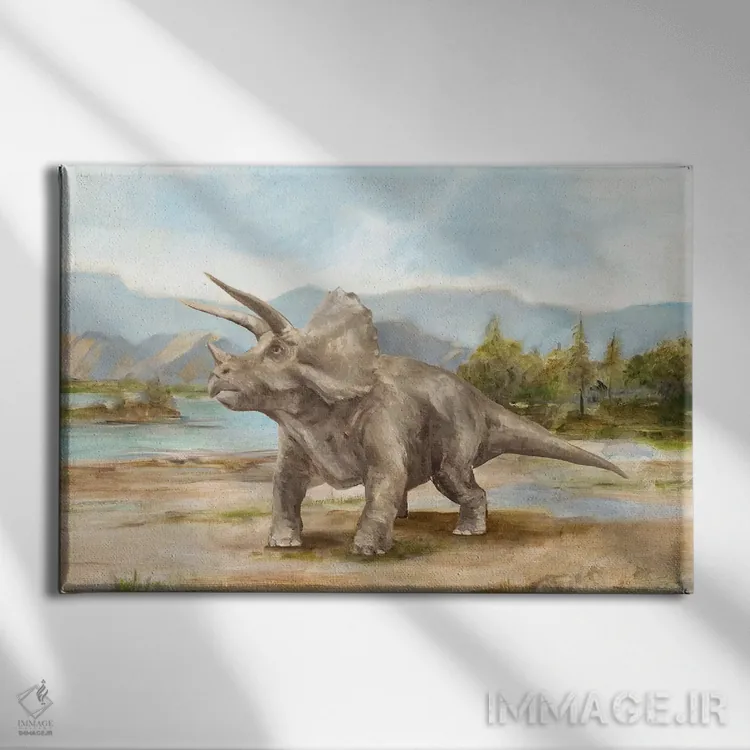 تابلو تصویر دایناسور II اثر اتان هارپر - نمای روبهرو روی دیوار