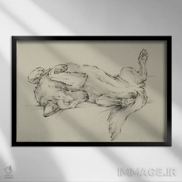 تابلو کاملاً خسته مثل سگ I اثر اتان هارپر - نمای قابدار مشکی