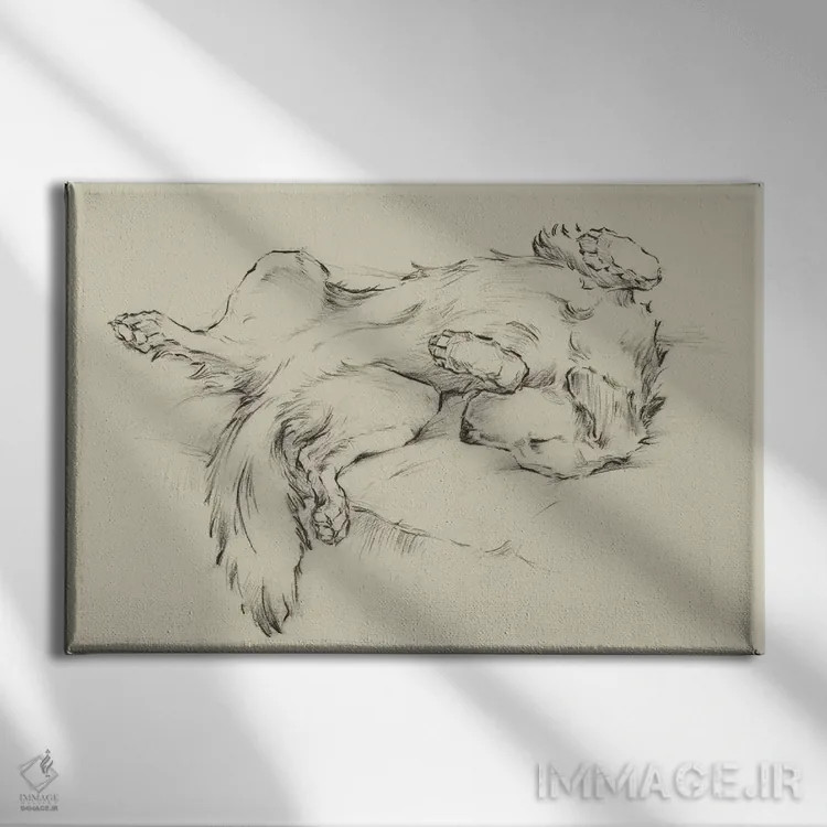 تابلو کاملاً خسته مثل سگ II اثر اتان هارپر - نمای روبهرو روی دیوار