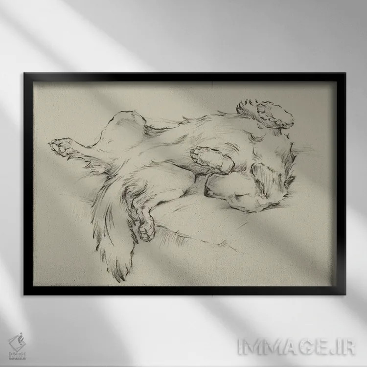 تابلو کاملاً خسته مثل سگ II اثر اتان هارپر - نمای قابدار مشکی