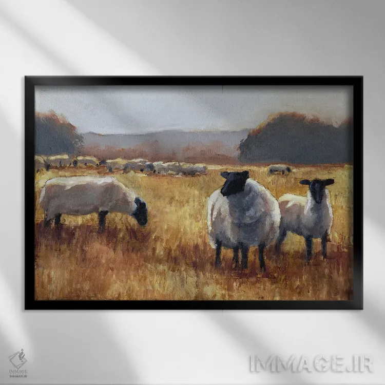 تابلو چرا در غروب آفتاب II اثر اتان هارپر - نمای قابدار مشکی