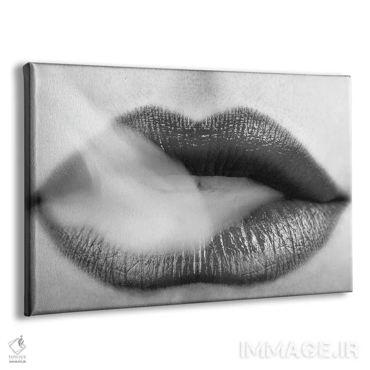 تابلو رژ لب سیاه و دود در حال دمیدن اثر هنرمند ناشناس - نمای پرسپکتیو محصول