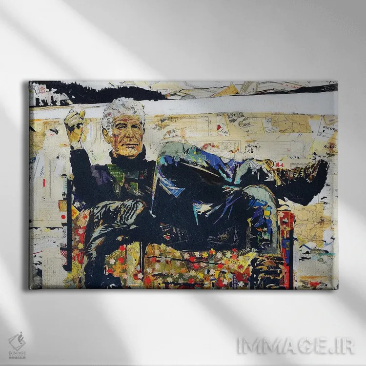 تابلو آنتونی بورباور (سرآشپز) اثر اریکا آیریس - نمای روبهرو روی دیوار