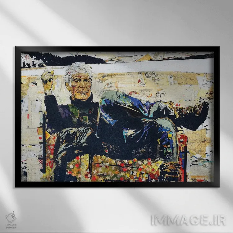 تابلو آنتونی بورباور (سرآشپز) اثر اریکا آیریس - نمای قابدار مشکی