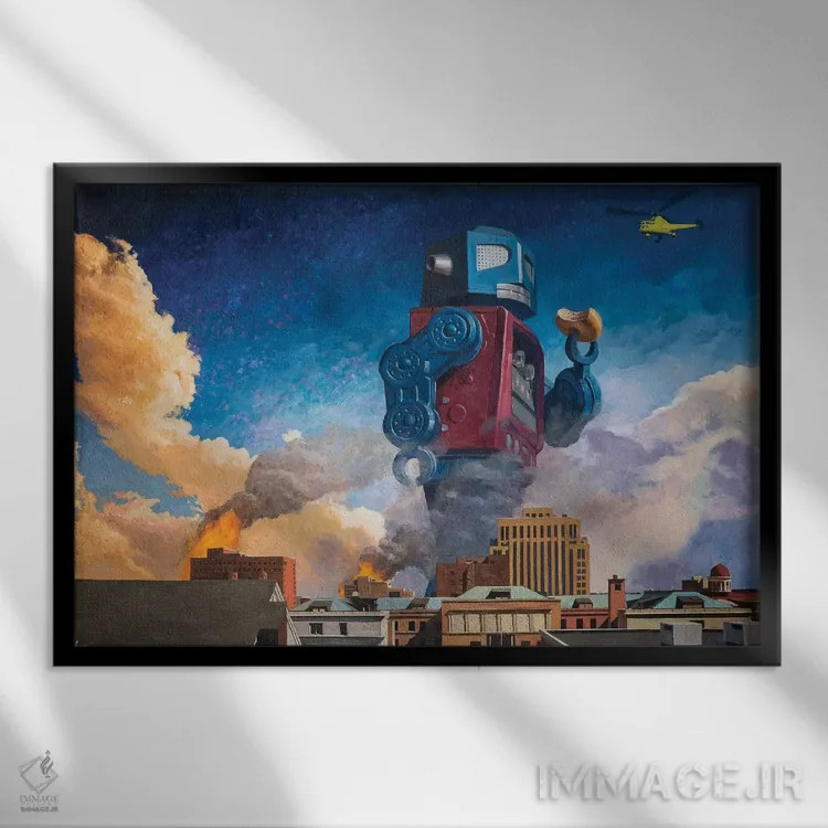 تابلو زمان ناهار اثر اریک جوینر - نمای قابدار مشکی