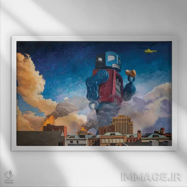 تابلو زمان ناهار اثر اریک جوینر - نمای قابدار سفید