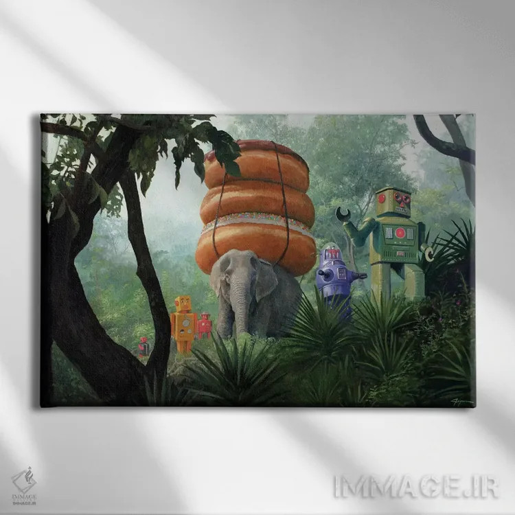 تابلو بر فراز کوه ببر اثر اریک جوینر - نمای روبهرو روی دیوار