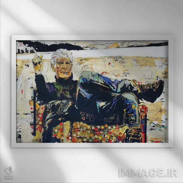 تابلو آنتونی بورباور (سرآشپز) اثر اریکا آیریس - نمای قابدار سفید