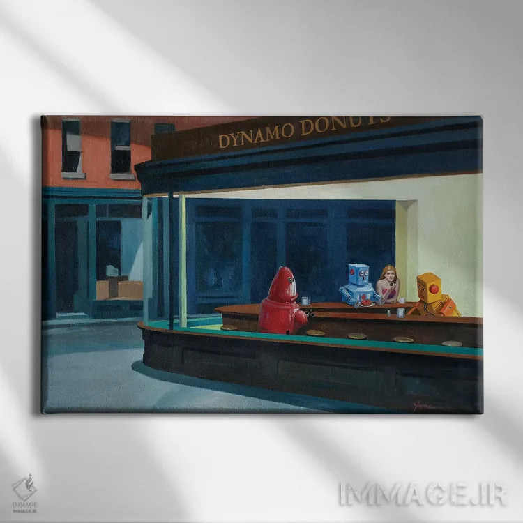 تابلو شاهینهای رباتی اثر اریک جوینر - نمای روبهرو روی دیوار