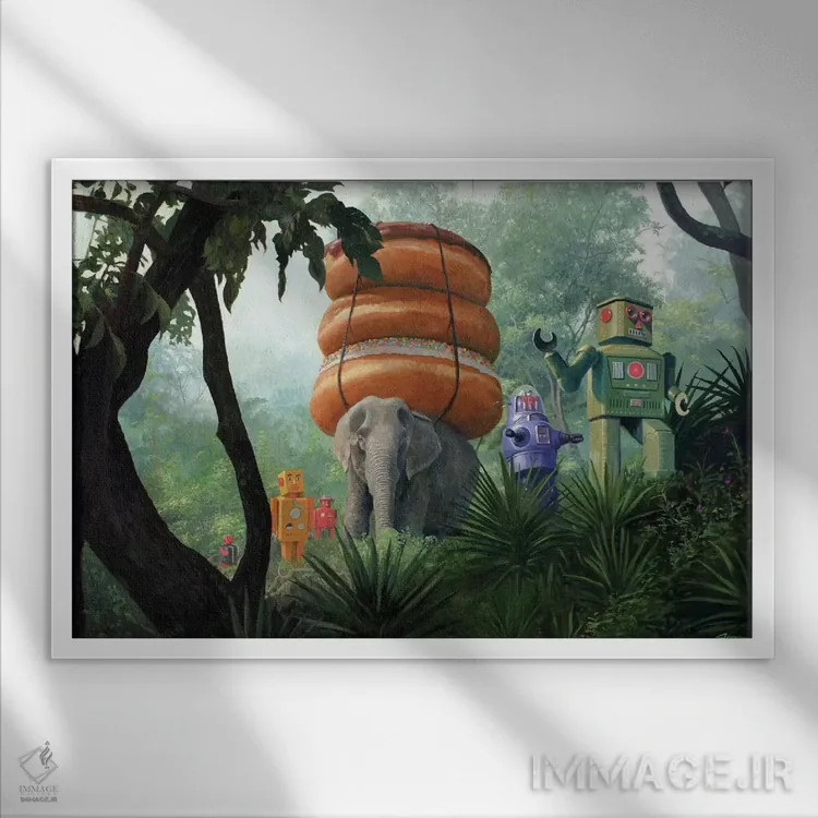 تابلو بر فراز کوه ببر اثر اریک جوینر - نمای قابدار سفید