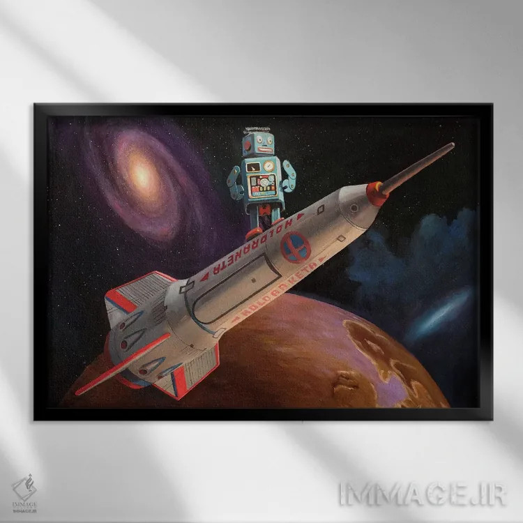 تابلو موجسوار موشک اثر اریک جوینر - نمای قابدار مشکی