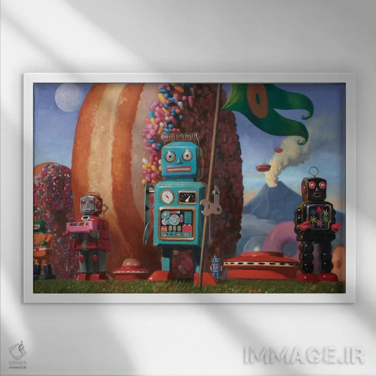 تابلو تیم فرود ۷ اثر اریک جوینر - نمای قابدار سفید