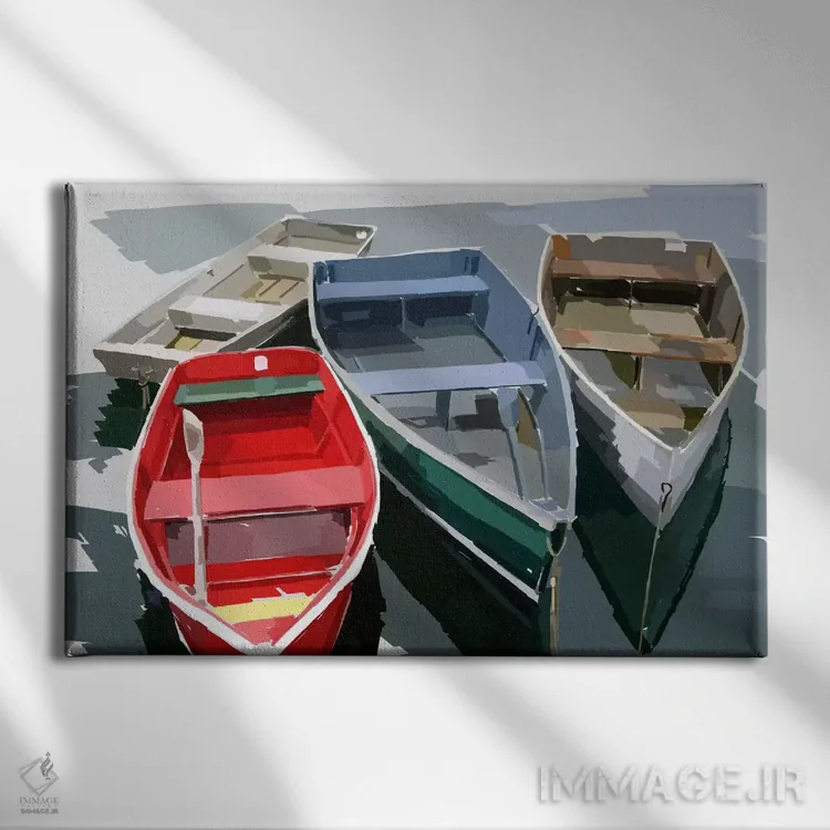 تابلو قایقهای پرجسارت I اثر امیلی کالینا - نمای روبهرو روی دیوار