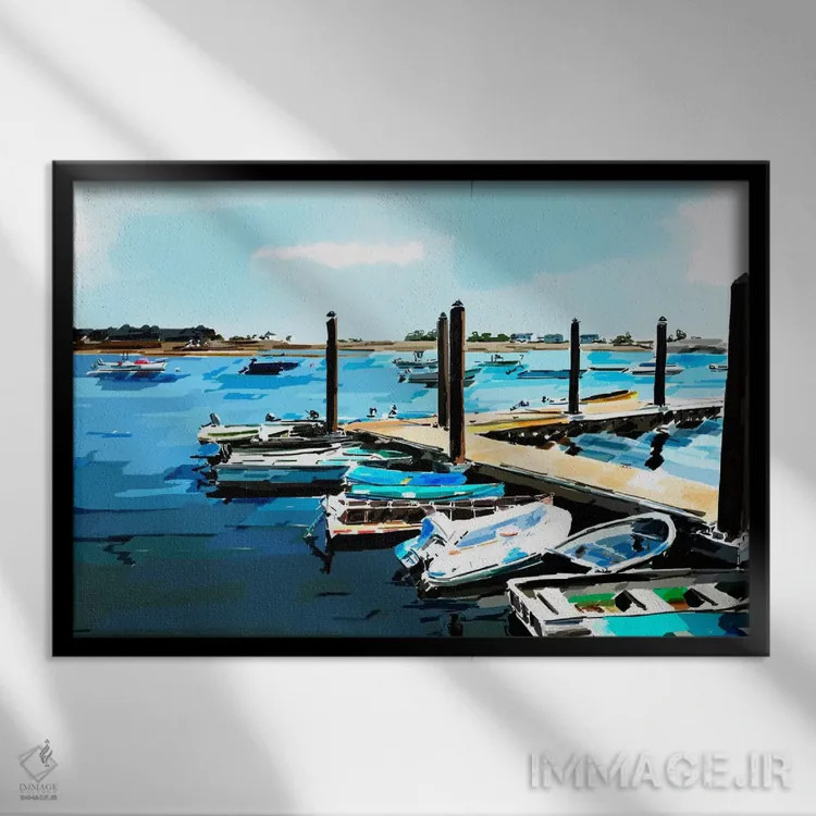 تابلو قایقهای پرجسارت V اثر امیلی کالینا - نمای قابدار مشکی