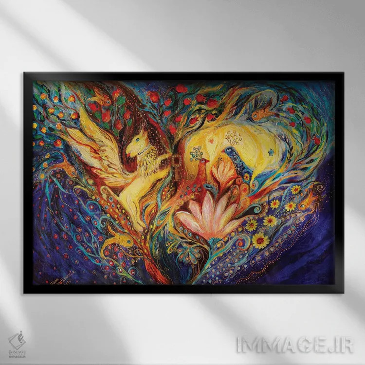 تابلو گریفین طلایی اثر النا کوتلیارکر - نمای قابدار مشکی