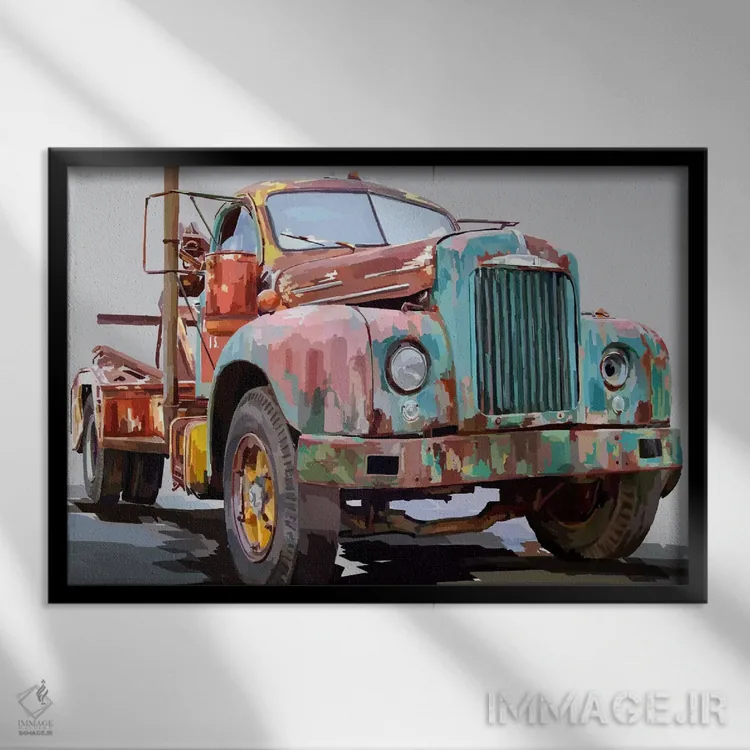 تابلو کامیون قدرتمند I اثر امیلی کالینا - نمای قابدار مشکی
