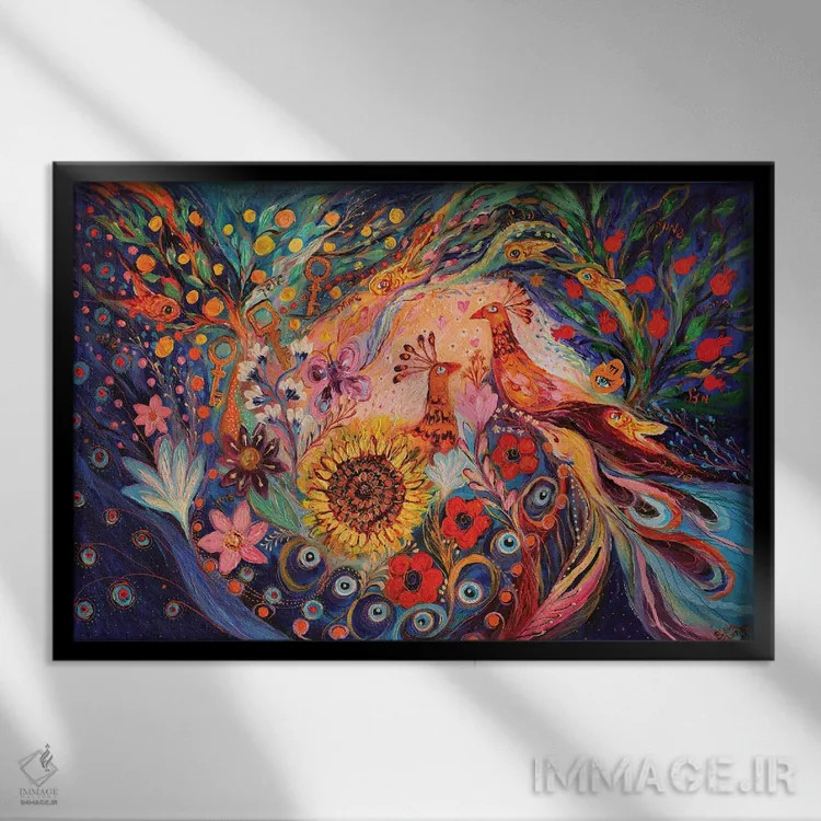 تابلو غروب آبی عمیق II اثر النا کوتلیارکر - نمای قابدار مشکی